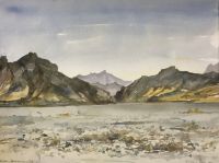 26 - Landschaft (Wati Hammamat) - 1990 - 32 x 42 - Aquarell auf Papier - Signiert